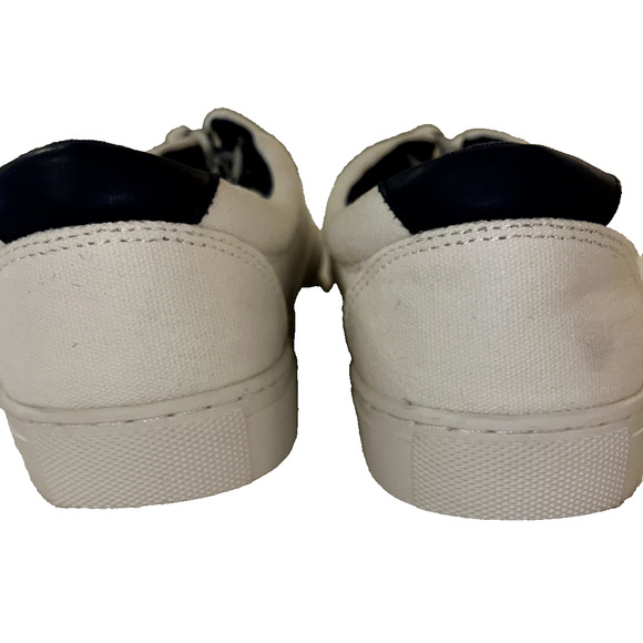 J. Crew Mens Explorer Sneakers 9.5 White Canvas Low Top Lace Up Streetwear - Picture 5 of 7